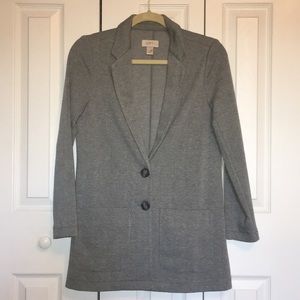 Long Soft Gray Blazer Jacket